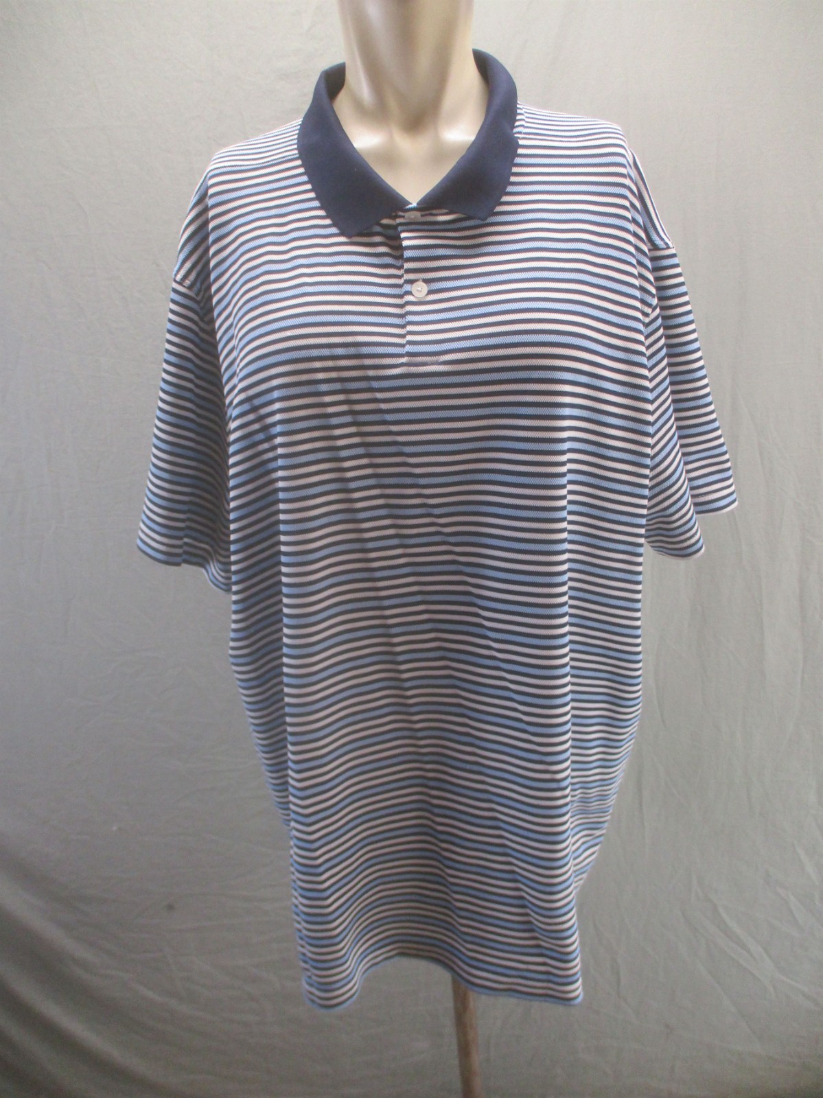 Nike Size XL Mens Multicolor Striped Collared Buttons Short Sleeve Logo Polo 896 gallery