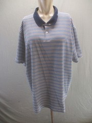 Nike Size XL Mens Multicolor Striped Collared Buttons Short Sleeve Logo Polo 896