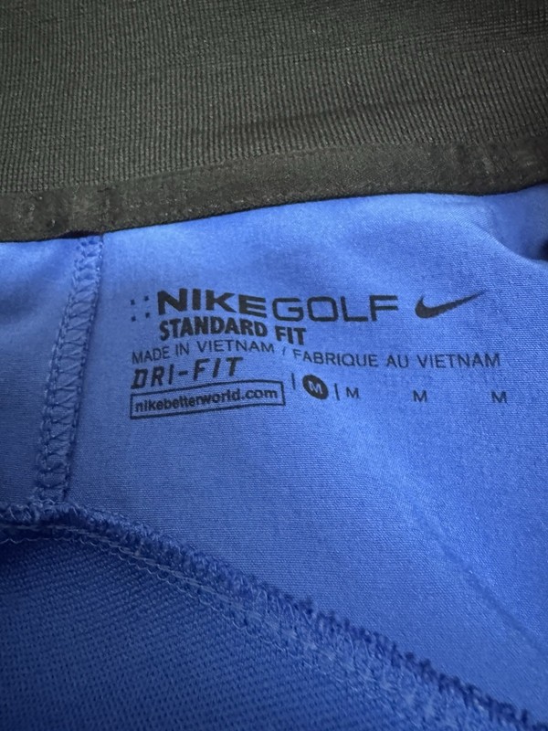 Nike Golf Pullover Mens Medium Blue Dri-FIT Quarter Zip Mock Neck 0149 gallery