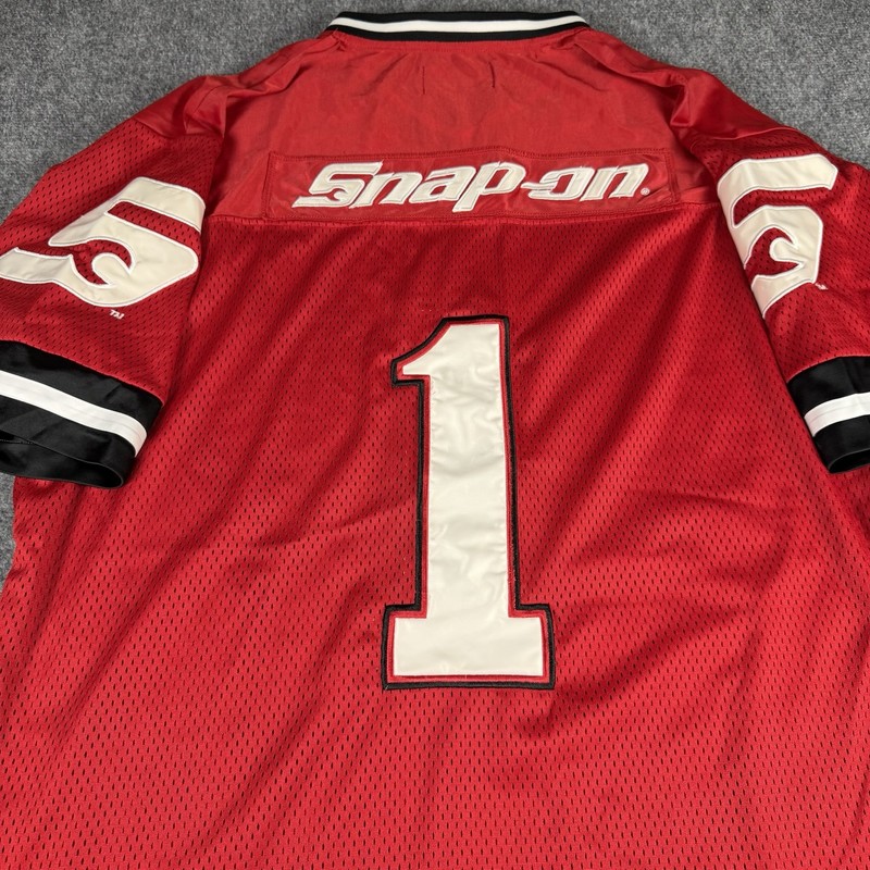Vintage Snap-On Tools Racing Jersey Red Mesh Football Shirt Mens 2XL Gorpcore #1 gallery