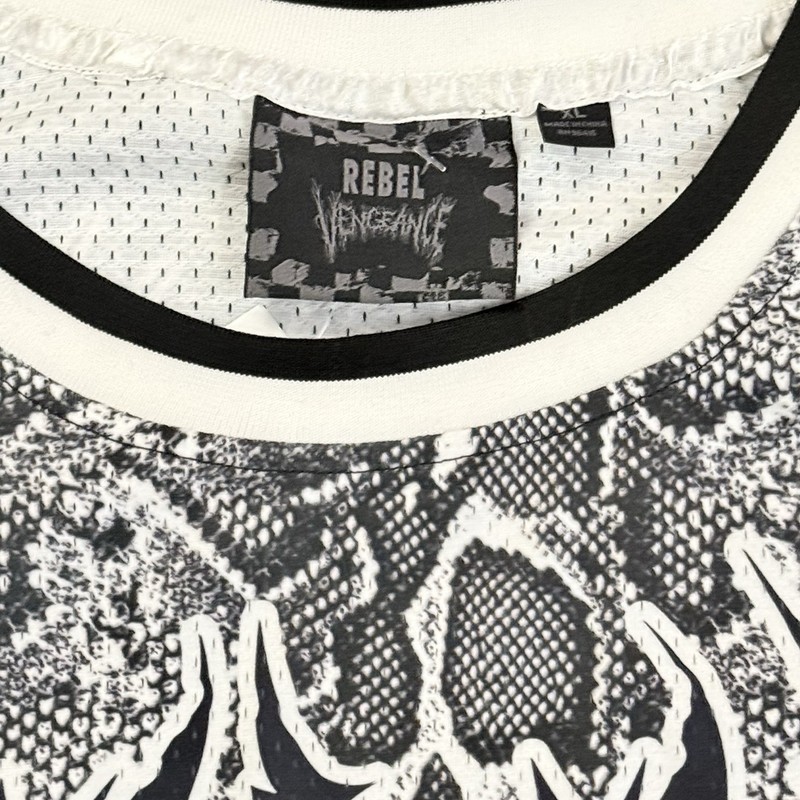 Rebel Vengeance Basketball Jersey Mens XL Snakeskin Black White #27 Tank New gallery