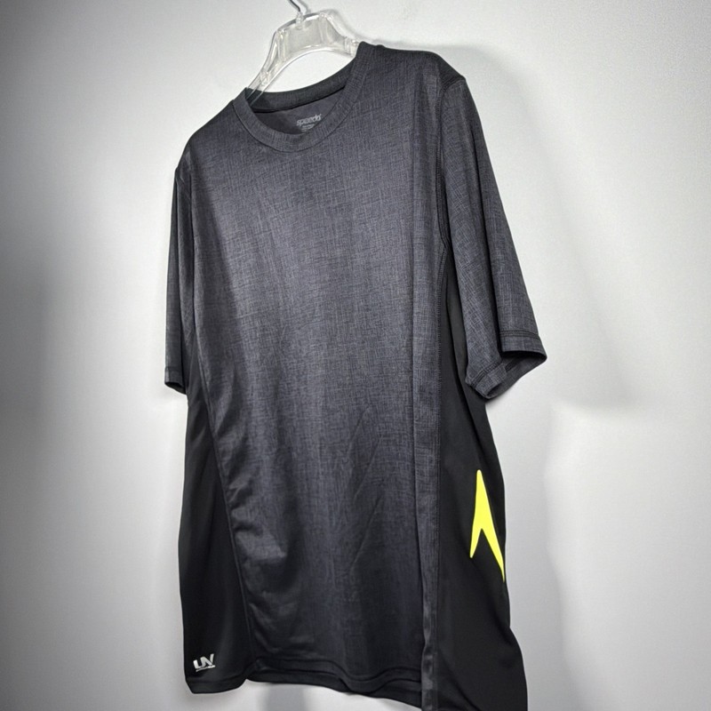 Speedo Mens UV Blocking Black/Gray T-Shirt Size XL gallery