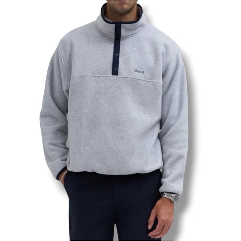 JJJJound Camper Pola Fleece Ash/Navy Quarter Zip Jacket Size XXL Made in Japan gallery