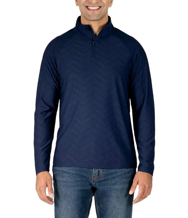 Gerry Men's Active Quarter Zip Regular Fit Top, Blue, Size M gallery