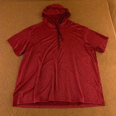 Real Essentials Mens Size 3X Red Dry Fit Short Sleeve Athletic Hoodie Tee New
