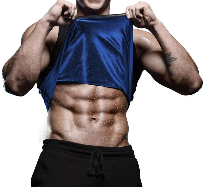 Mens Sweat Sauna Vest Heat Trapping Sweat Waist Trainer Gym Compression Vest gallery
