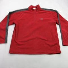 The North Face Men’s L/G Red Gray Quarter Zip Pullover Activewear Top 100% Poly