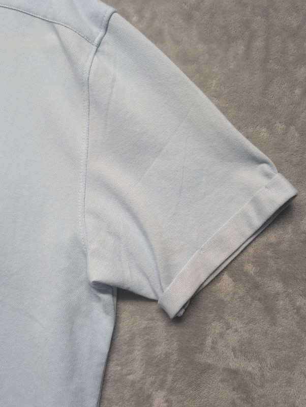 YoungLa Activewear Button Down Short Sleeve Slim Shirt Men Size Large Blue gallery