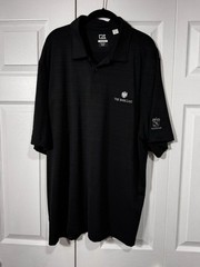 NWT XXL Cutter & Buck Dry-Tec Solid Black Polo THE BARCLAYS Logo on the chest!