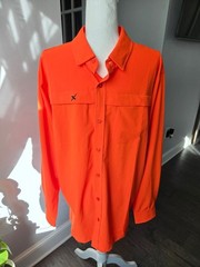 Xotic Outdoors Men’s Hunting/Fishing Button Down shirt – Hunter Orange- Size L