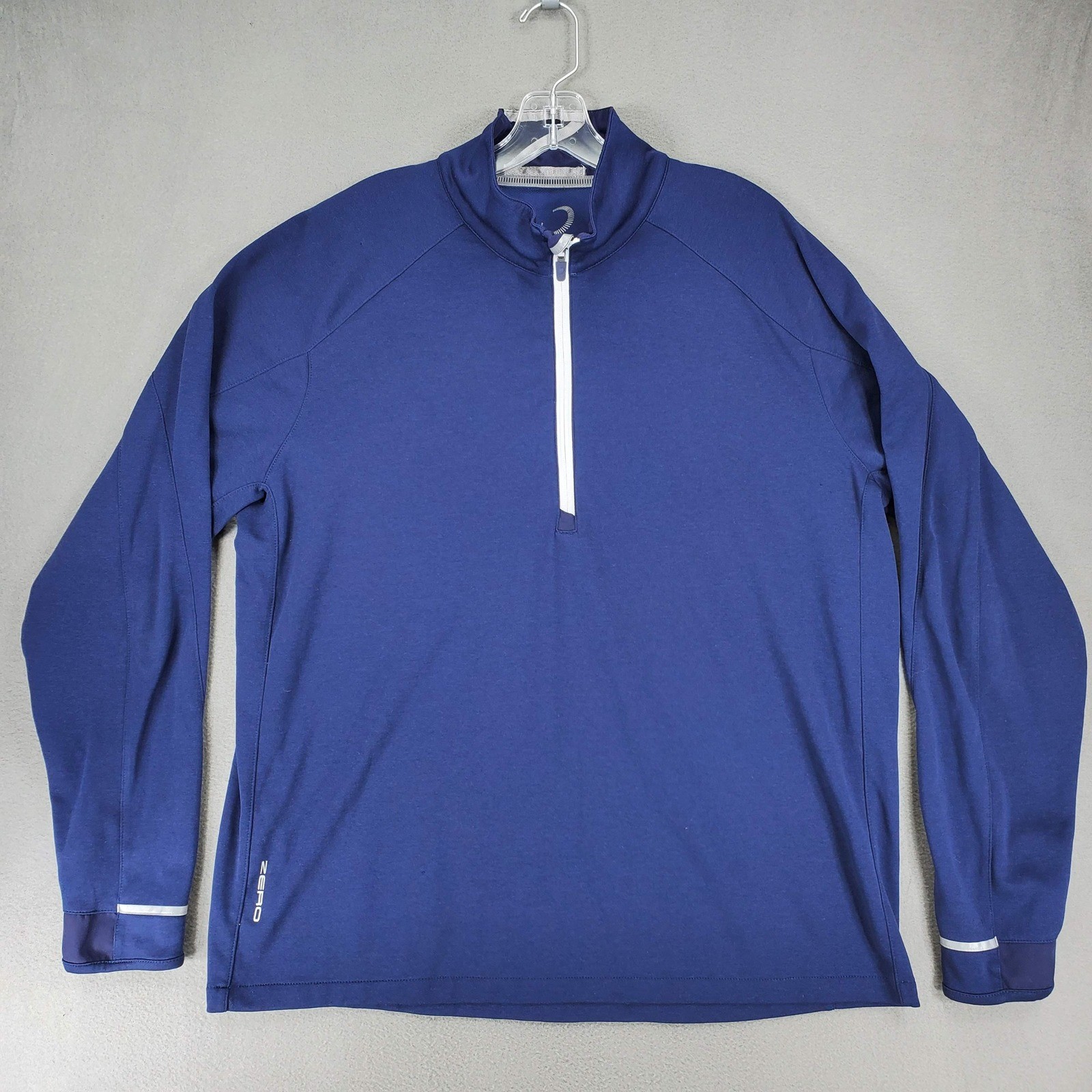 Zero Restriction 1/4 Zip Pullover Men XL Blue Reflective Trim Golf Shirt L1016 gallery