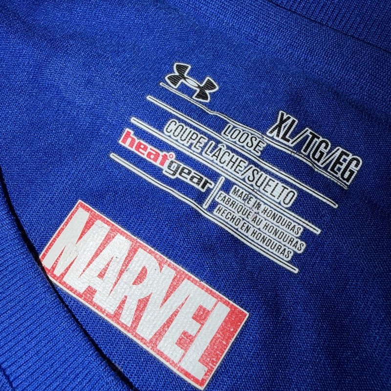 2013 Marvel Captain America Under Armour Mens XL Blue Loose Fit Heatgear gallery