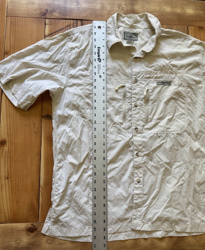 Hook & Tackle Outfitters Men's Technical Fishing Shirt Beige, Size Large gallery