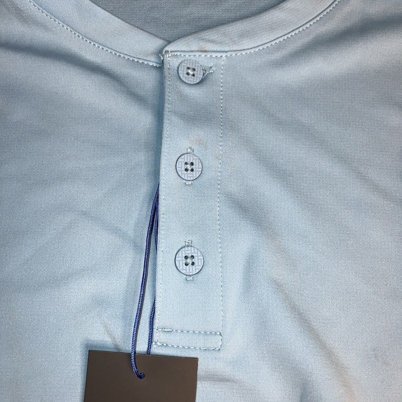 Twillory Mens Performance Henley Tee LS 3 Button Light Blue Xl gallery
