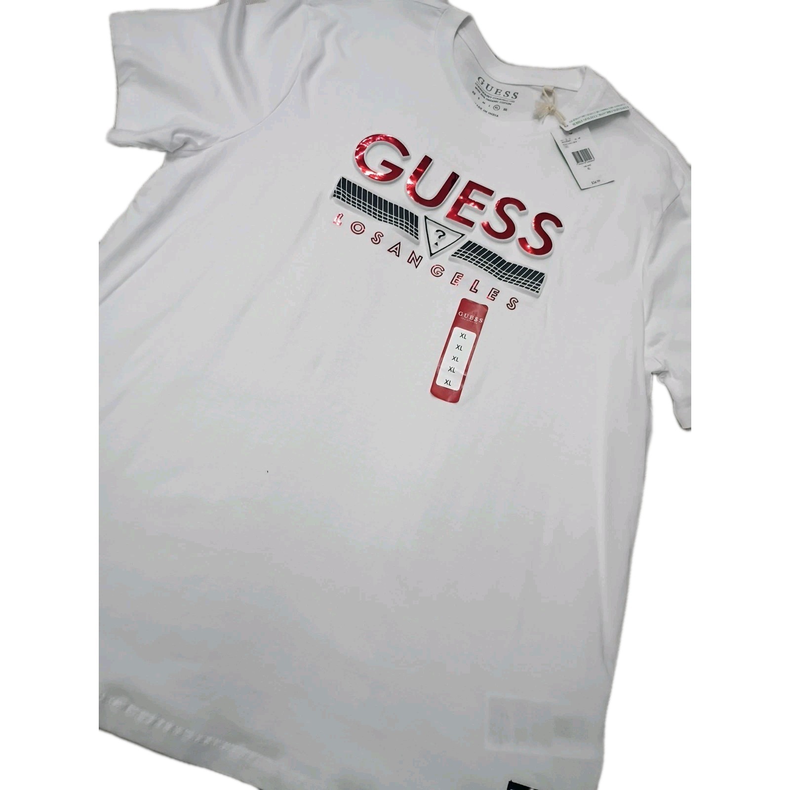 Guess Brand Men's T-Shirt Logo Printed Casual Short Sleeve Tee NEW White Size XL gallery